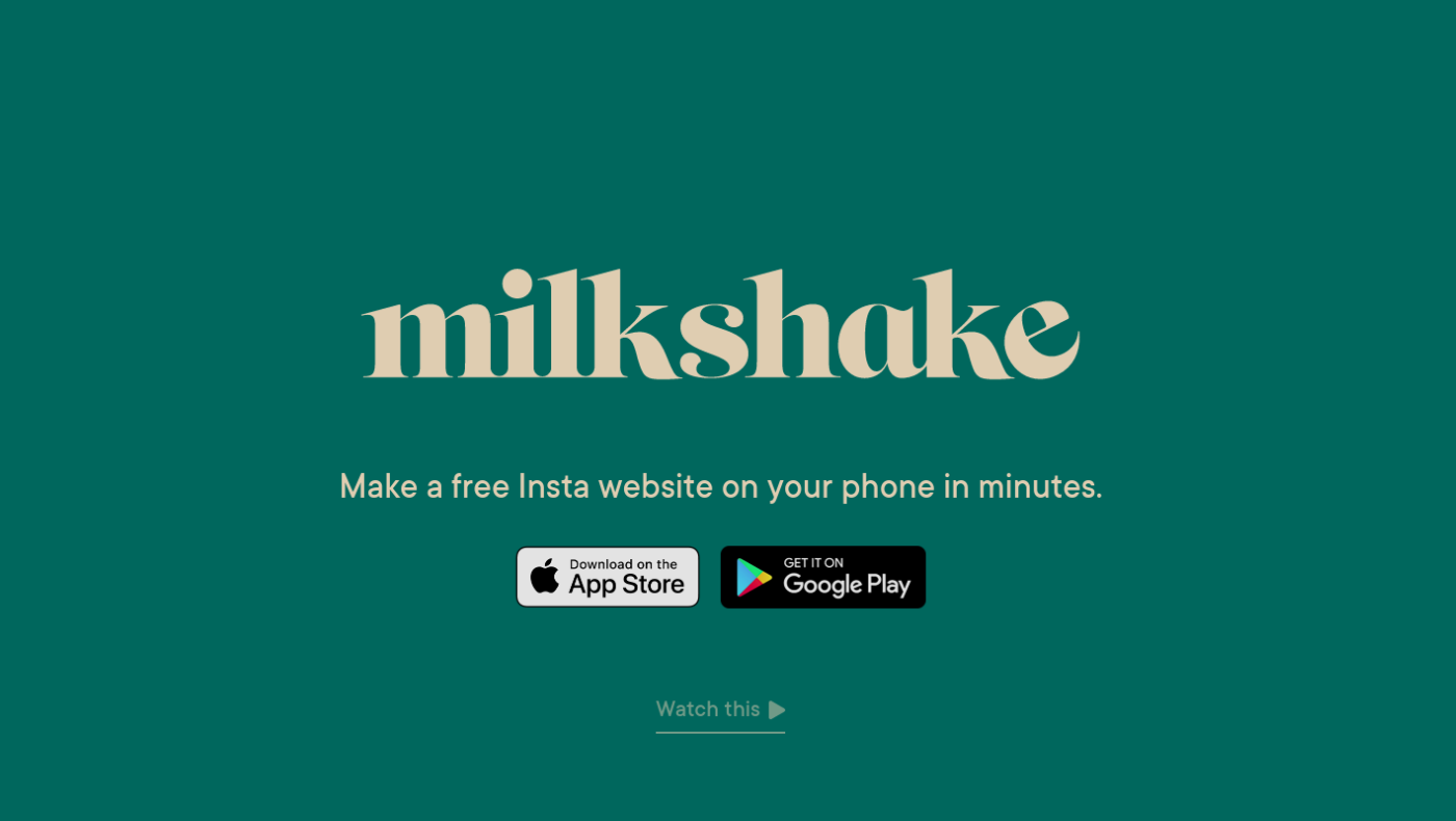Milkshake.app Um centralizador de links com uma cereja no topo